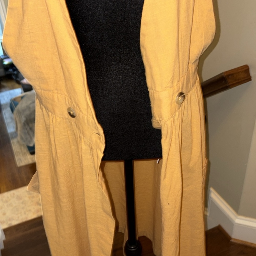 NWOT Free People Mustard Wrap Dress excellent cond, adorable all seasons! sz Md - Picture 12 of 14